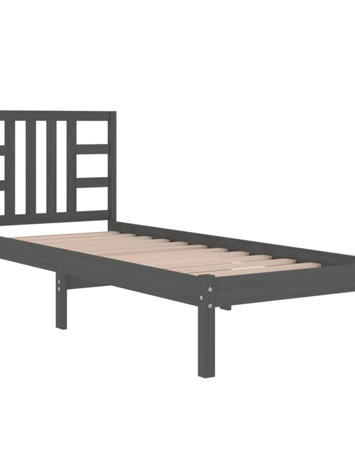 Încărcați imaginea în vizualizatorul Galerie, Cadru de pat single, negru, 90x190 cm, lemn masiv
