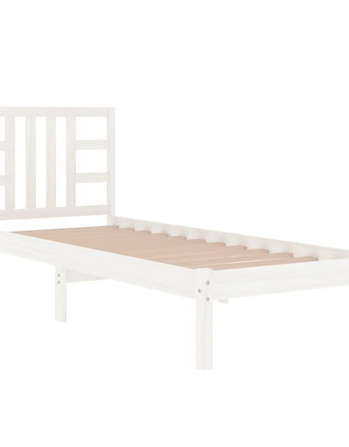 Încărcați imaginea în vizualizatorul Galerie, Cadru de pat, alb, 100x200 cm, lemn masiv - Lando
