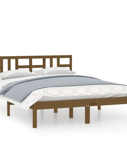 Încărcați imaginea în vizualizatorul Galerie, Cadru de pat, maro miere, 120x200 cm, lemn masiv - Lando
