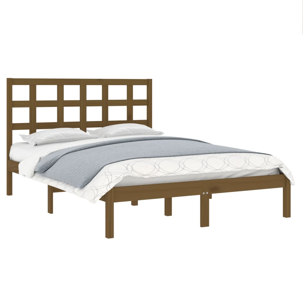 Cadru de pat, maro miere, 120x200 cm, lemn masiv - Lando