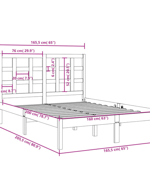 Încărcați imaginea în vizualizatorul Galerie, Cadru de pat, alb, 160x200 cm, lemn masiv - Lando
