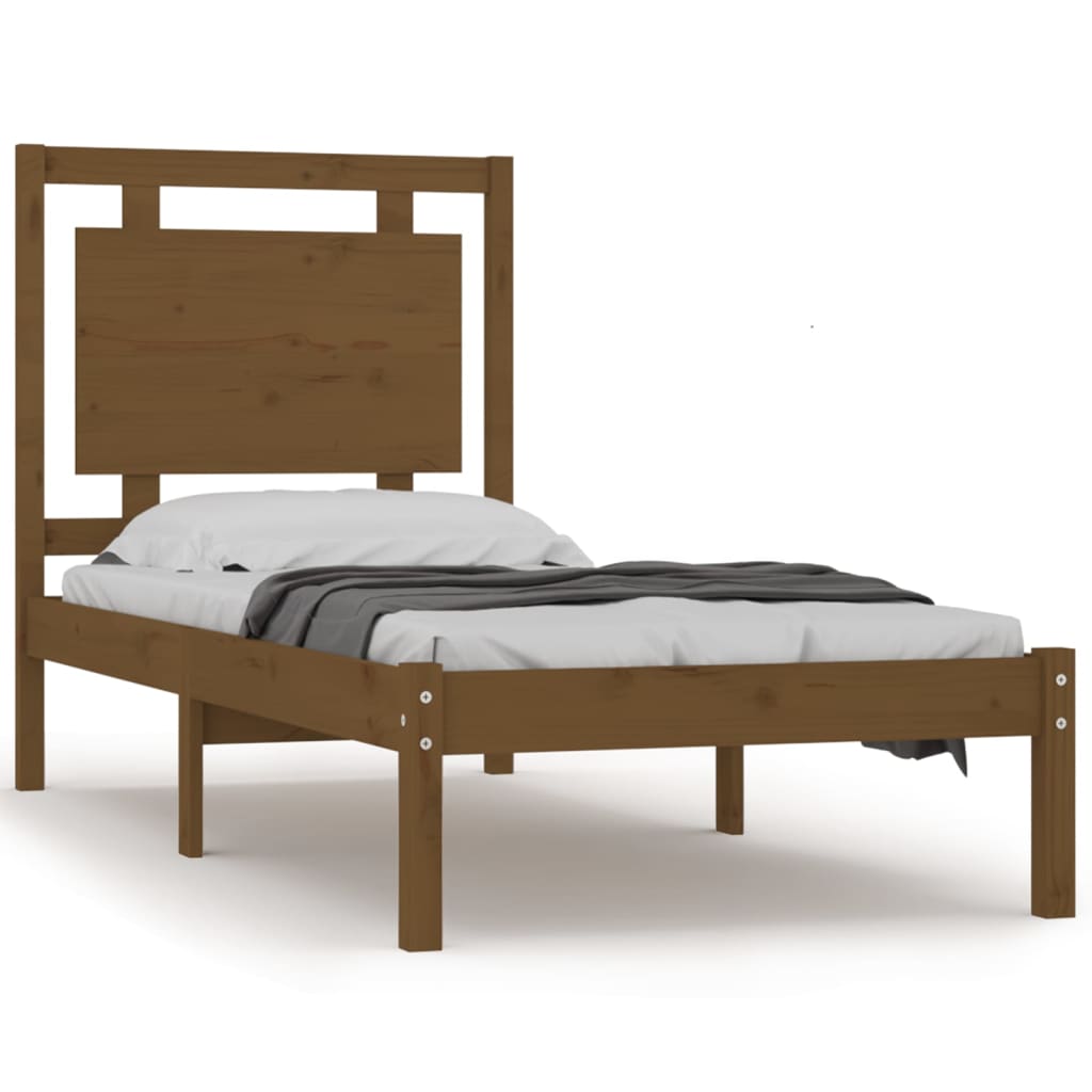 Cadru de pat, maro miere, 100x200 cm, lemn masiv - Lando