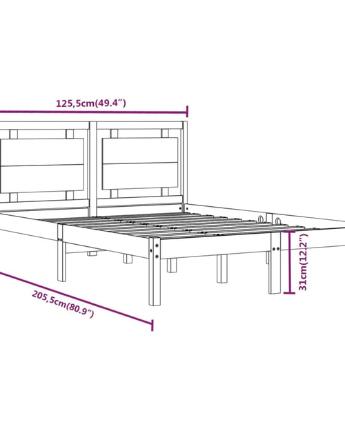 Încărcați imaginea în vizualizatorul Galerie, Cadru de pat, 120x200 cm, lemn masiv - Lando
