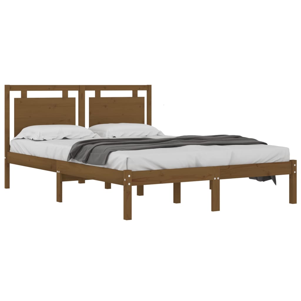 Cadru de pat, maro miere, 200x200 cm, lemn masiv - Lando