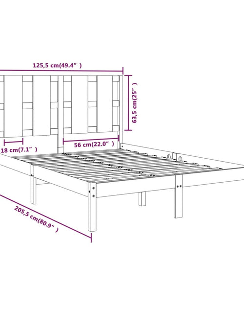 Încărcați imaginea în vizualizatorul Galerie, Cadru de pat, gri, 120x200 cm, lemn masiv de pin - Lando

