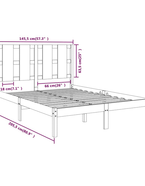 Загрузите изображение в средство просмотра галереи, Cadru de pat, alb, 140x200 cm, lemn masiv de pin - Lando

