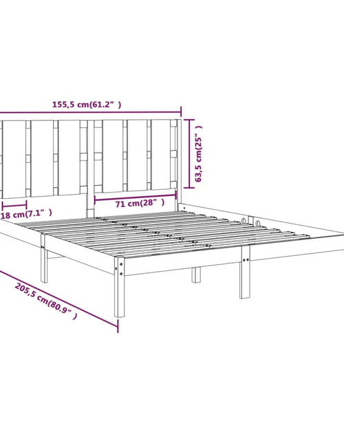 Încărcați imaginea în vizualizatorul Galerie, Cadru de pat King Size, 150x200 cm, lemn masiv - Lando
