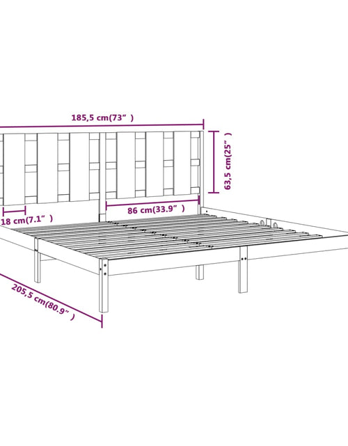 Încărcați imaginea în vizualizatorul Galerie, Cadru de pat Super King, gri, 180x200 cm, lemn masiv - Lando
