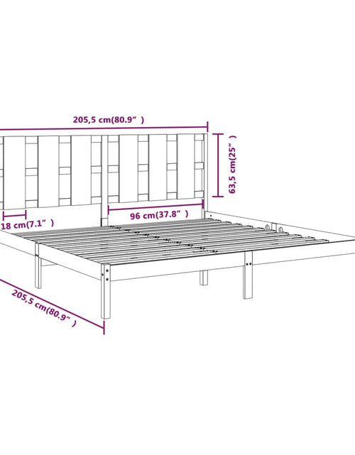 Încărcați imaginea în vizualizatorul Galerie, Cadru de pat, gri, 200x200 cm, lemn masiv de pin - Lando
