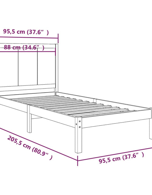 Încărcați imaginea în vizualizatorul Galerie, Cadru de pat, 90x200 cm, lemn masiv de pin - Lando
