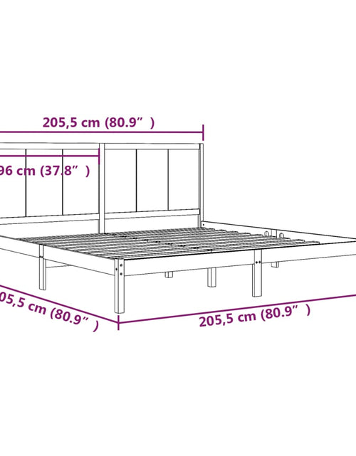 Încărcați imaginea în vizualizatorul Galerie, Cadru de pat, negru, 200x200 cm, lemn masiv de pin - Lando
