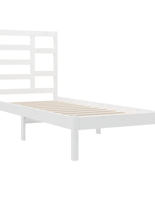 Încărcați imaginea în vizualizatorul Galerie, Cadru de pat, alb, 90x200 cm, lemn masiv - Lando
