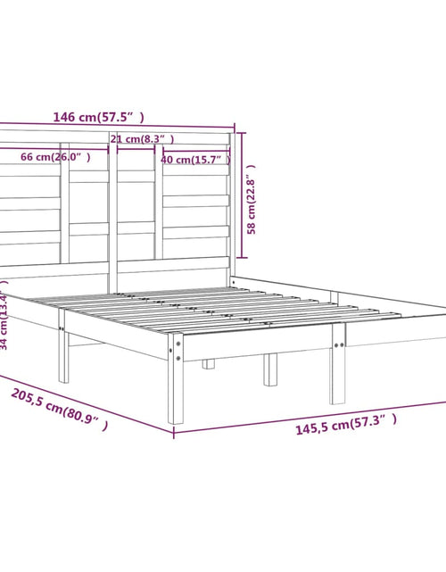 Încărcați imaginea în vizualizatorul Galerie, Cadru de pat, alb, 140x200 cm, lemn masiv - Lando
