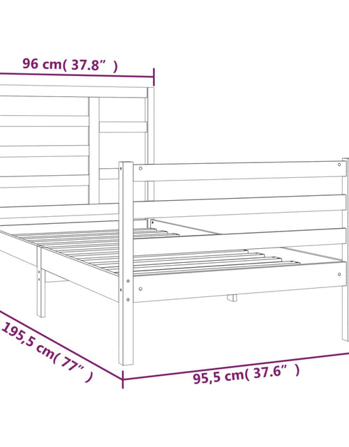 Încărcați imaginea în vizualizatorul Galerie, Cadru de pat single, 90x190 cm, lemn masiv - Lando
