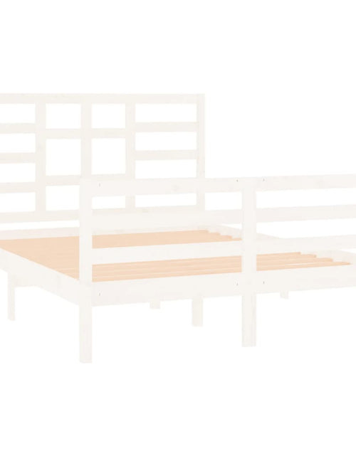 Încărcați imaginea în vizualizatorul Galerie, Cadru pat, alb, 140x190 cm, lemn masiv - Lando
