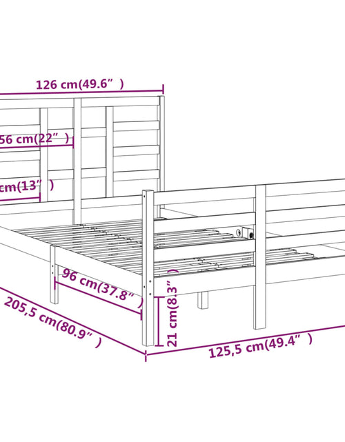 Загрузите изображение в средство просмотра галереи, Cadru de pat, alb, 120x200 cm, lemn masiv - Lando
