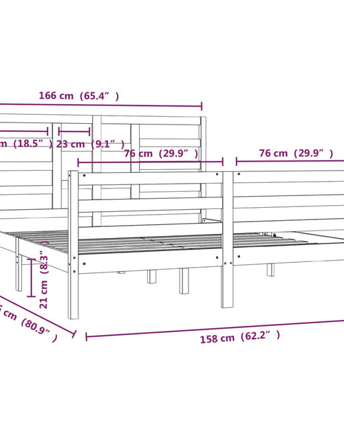Încărcați imaginea în vizualizatorul Galerie, Cadru de pat, alb, 160x200 cm, lemn masiv - Lando
