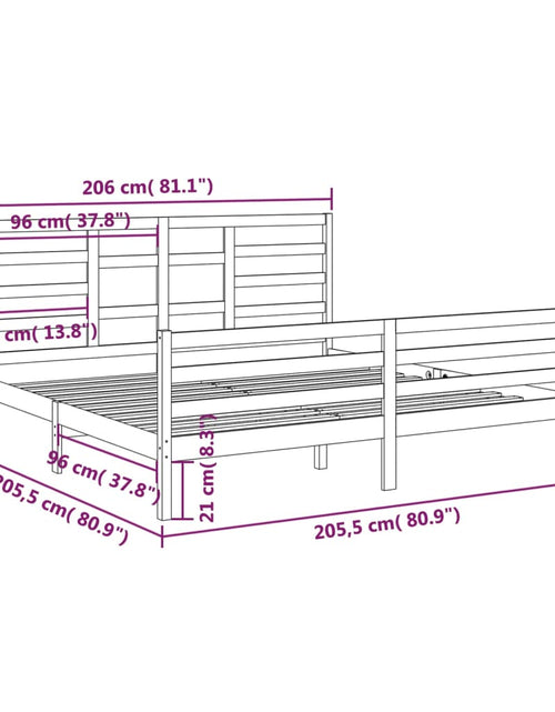 Încărcați imaginea în vizualizatorul Galerie, Cadru de pat, alb, 200x200 cm, lemn masiv - Lando
