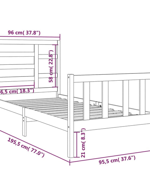 Încărcați imaginea în vizualizatorul Galerie, Cadru de pat single, 90x190 cm, lemn masiv - Lando
