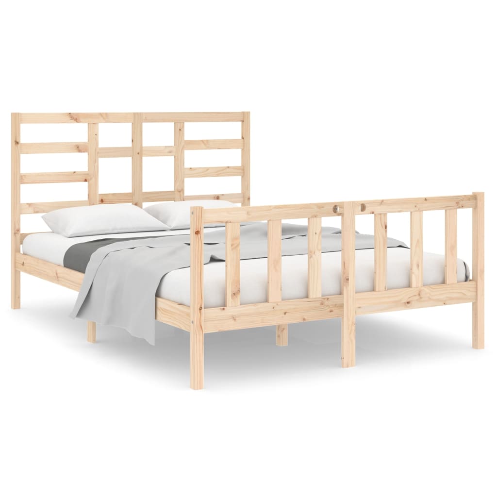 Cadru de pat mic dublu, 120x190 cm, lemn masiv - Lando