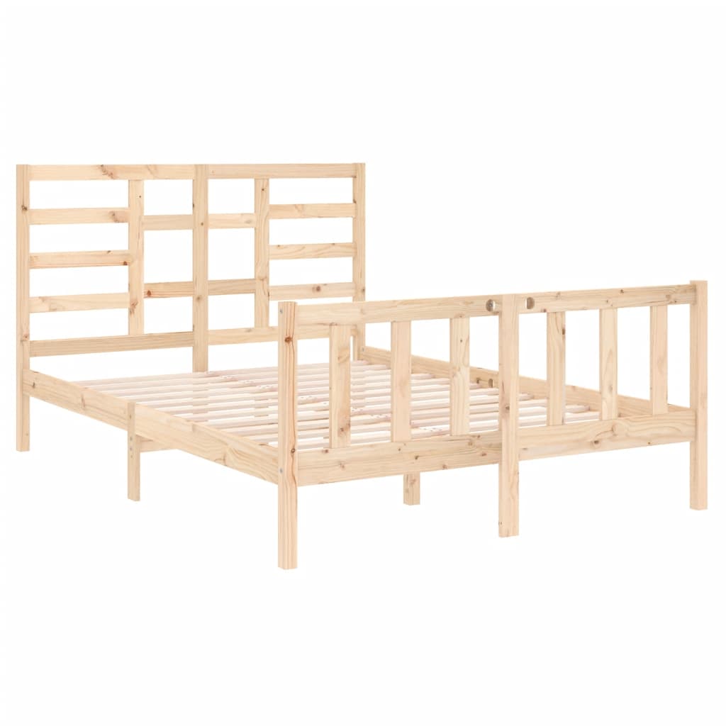 Cadru de pat mic dublu, 120x190 cm, lemn masiv - Lando