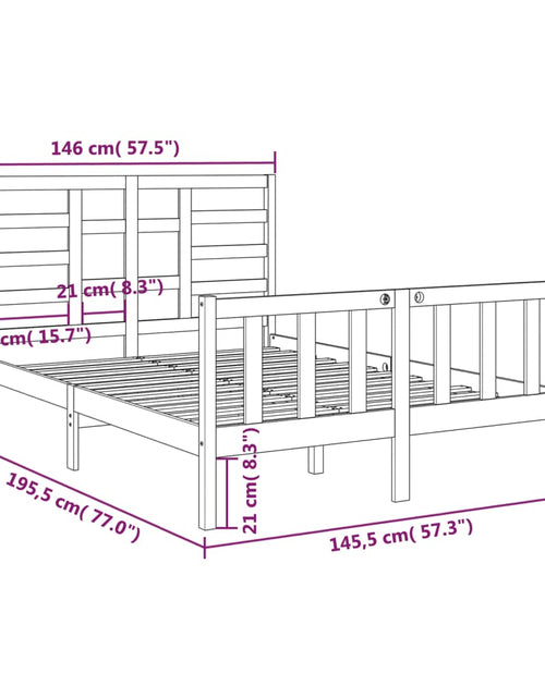 Încărcați imaginea în vizualizatorul Galerie, Cadru de pat, 140x190 cm, lemn masiv - Lando

