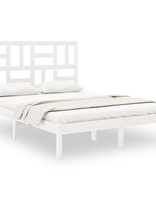 Încărcați imaginea în vizualizatorul Galerie, Cadru de pat mic dublu, alb, 120x190 cm, lemn masiv - Lando
