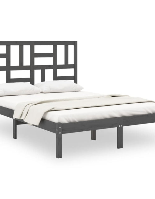Încărcați imaginea în vizualizatorul Galerie, Cadru de pat, gri, 120x200 cm, lemn masiv - Lando
