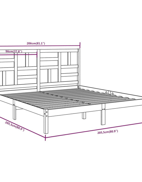 Încărcați imaginea în vizualizatorul Galerie, Cadru de pat, gri, 200x200 cm, lemn masiv - Lando
