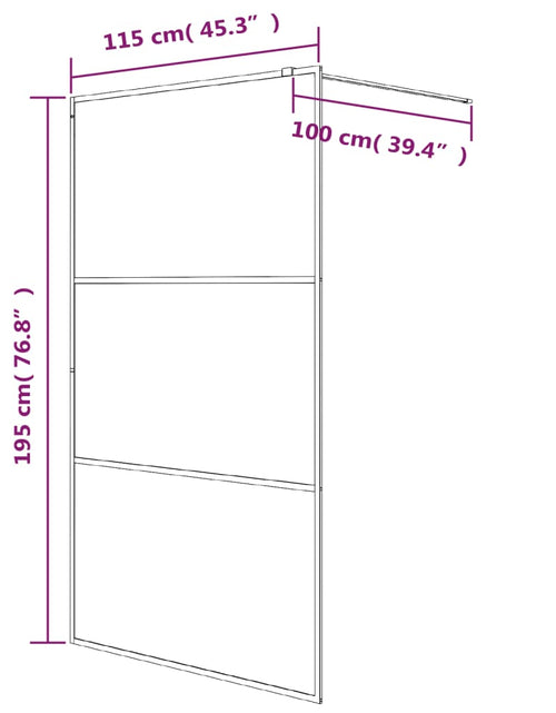 Încărcați imaginea în vizualizatorul Galerie, Perete cabină duș walk-in negru 115x195 cm sticlă ESG semi-mată - Lando
