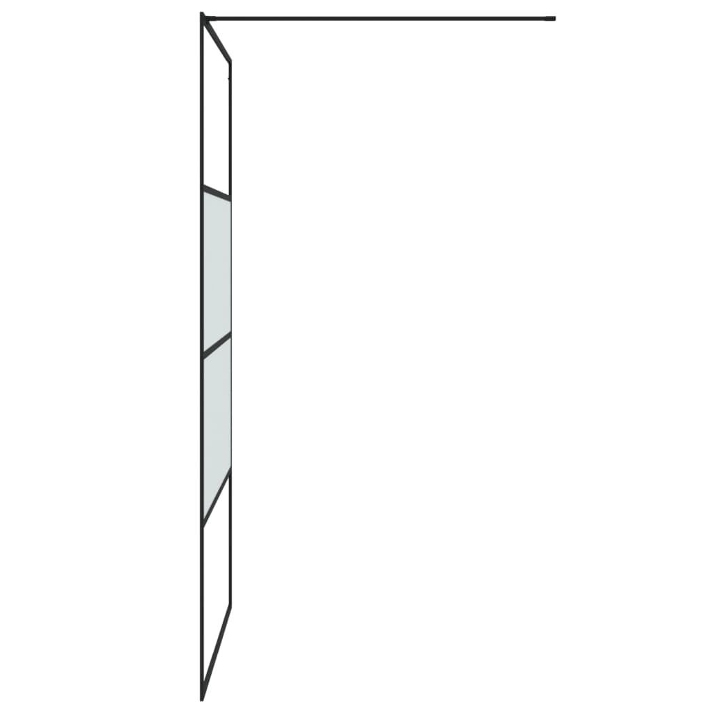 Perete cabină duș walk-in negru 115x195 cm sticlă ESG semi-mată - Lando