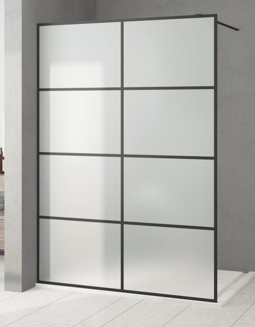 Încărcați imaginea în vizualizatorul Galerie, Perete cabină duș walk-in negru 140x195 cm sticlă ESG mată - Lando
