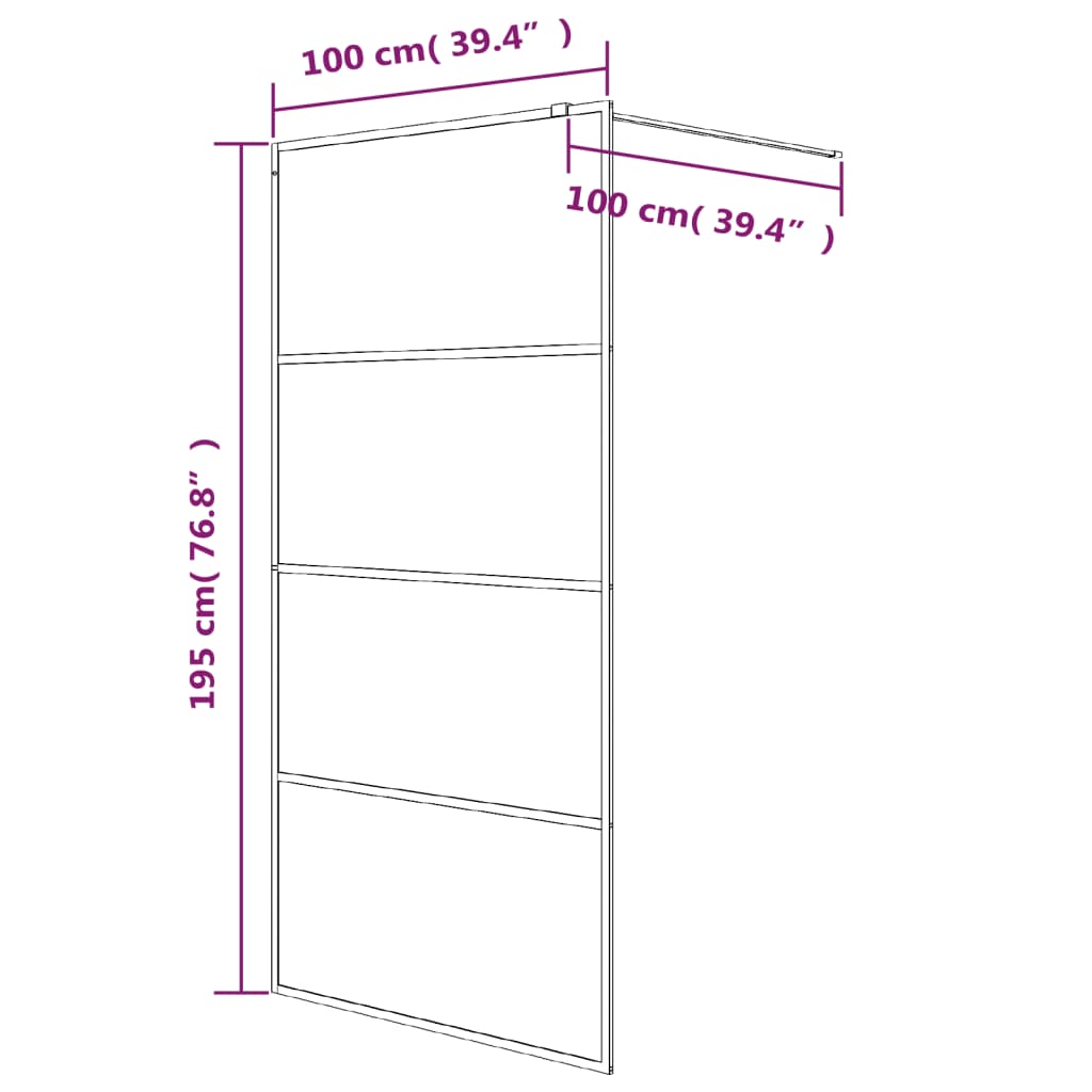 Paravan duș walk-in argintiu 100x195 cm sticlă ESG transparentă Lando - Lando