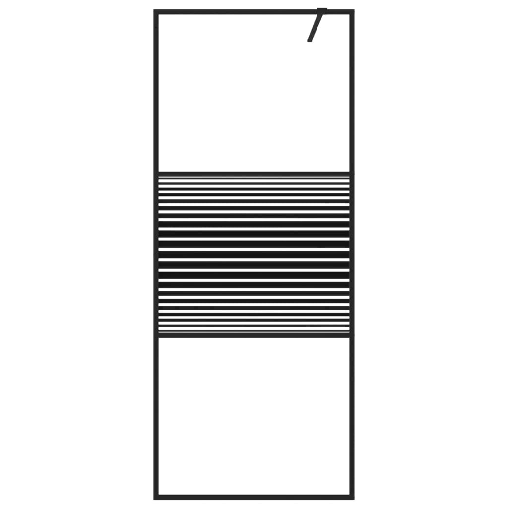Paravan de duș walk-in negru 80x195 cm sticlă ESG transparentă - Lando