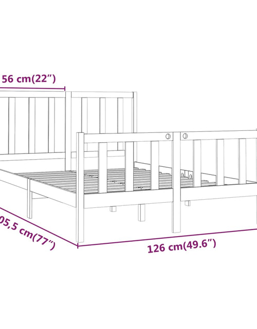 Загрузите изображение в средство просмотра галереи, Cadru de pat, negru, 120x200 cm, lemn masiv de pin - Lando
