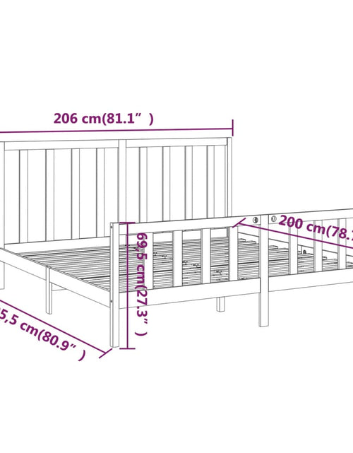 Încărcați imaginea în vizualizatorul Galerie, Cadru de pat, negru, 200x200 cm, lemn masiv de pin - Lando
