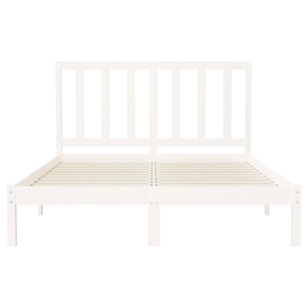 Cadru de pat, alb, 120x200 cm, lemn masiv - Lando