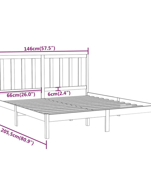 Încărcați imaginea în vizualizatorul Galerie, Cadru de pat, 140x200 cm, lemn masiv - Lando
