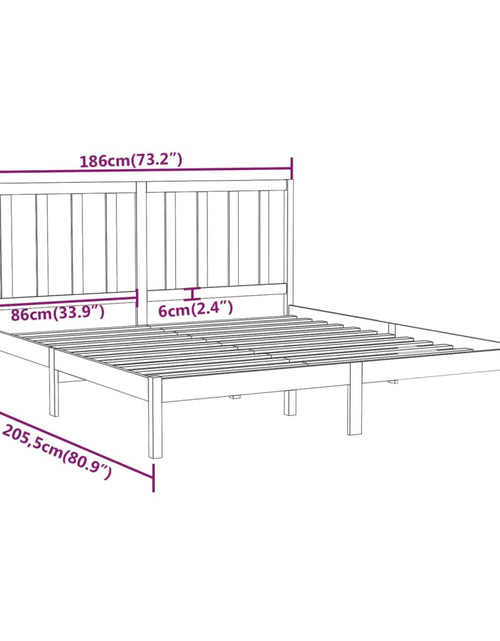 Încărcați imaginea în vizualizatorul Galerie, Cadru de pat Super King, gri, 180x200 cm, lemn masiv - Lando
