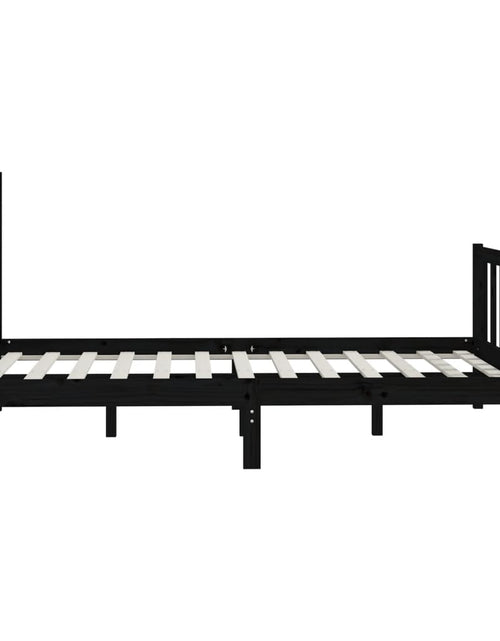 Încărcați imaginea în vizualizatorul Galerie, Cadru de pat, negru, 140x200 cm, lemn masiv - Lando
