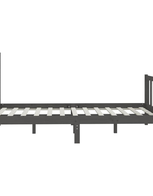Încărcați imaginea în vizualizatorul Galerie, Cadru de pat King Size, gri, 150x200 cm, lemn masiv - Lando
