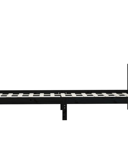 Încărcați imaginea în vizualizatorul Galerie, Cadru de pat, negru, 100x200 cm, lemn masiv de pin - Lando
