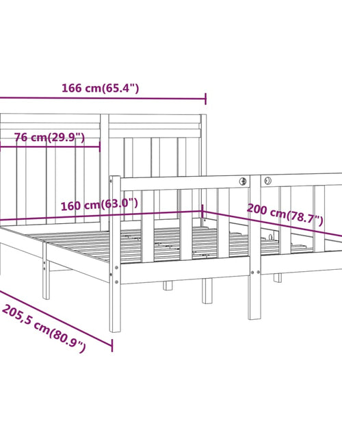 Încărcați imaginea în vizualizatorul Galerie, Cadru de pat, 160x200 cm, lemn masiv de pin - Lando
