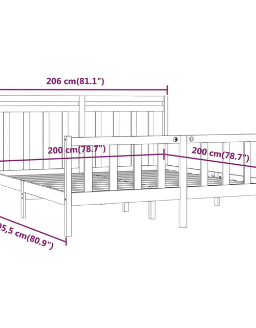 Încărcați imaginea în vizualizatorul Galerie, Cadru de pat, 200x200 cm, lemn masiv de pin - Lando
