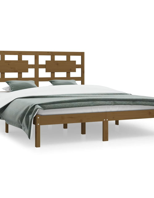 Încărcați imaginea în vizualizatorul Galerie, Cadru de pat, maro miere, 200x200 cm, lemn masiv de pin - Lando
