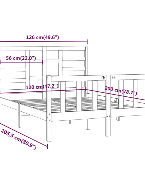 Încărcați imaginea în vizualizatorul Galerie, Cadru de pat, alb, 120x200 cm, lemn masiv de pin - Lando
