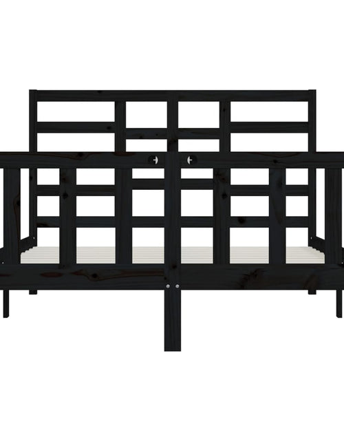 Загрузите изображение в средство просмотра галереи, Cadru de pat, negru, 120x200 cm, lemn masiv de pin - Lando
