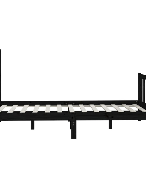 Încărcați imaginea în vizualizatorul Galerie, Cadru de pat, negru, 160x200 cm, lemn masiv de pin
