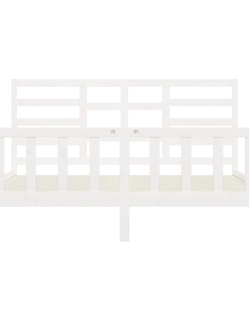Încărcați imaginea în vizualizatorul Galerie, Cadru de pat Super King, alb, 180x200 cm, lemn masiv - Lando
