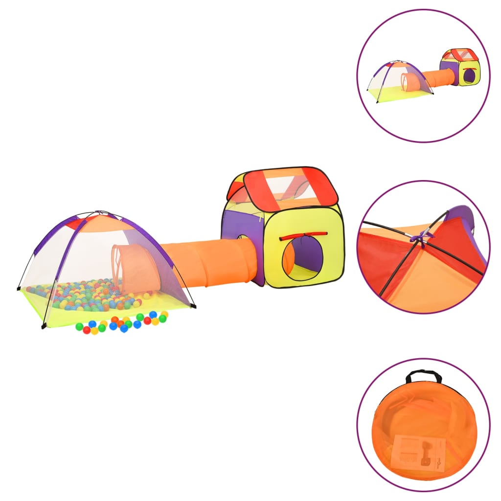 Cort de joacă pentru copii 250 bile, multicolor, 338x123x111 cm - Lando